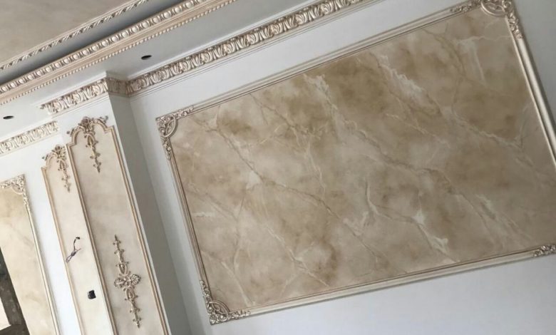 نصب گچبری پیش ساخته روی کناف چگونه است؟