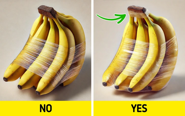 پیچیدن سلفون دور موز
