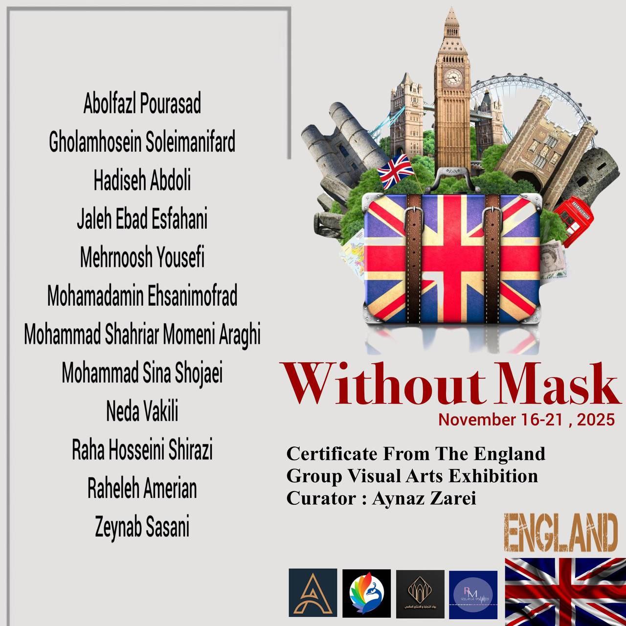 نمایشگاه «بدون نقاب» در انگلیس