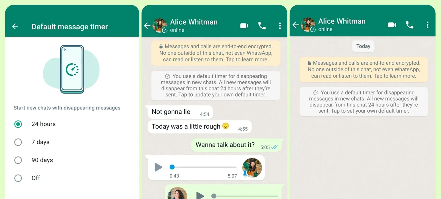 whatsapp disappering messages scaled 1 - واتساپ در حال آزمایش پیام‌هایی است که پس از خواندن حذف می‌شوند