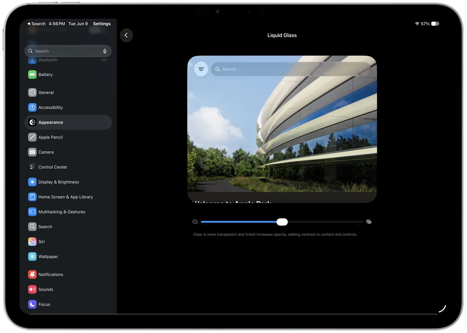 iPadOS 27 Liquid Glass slider scaled 1 - اپل با iPadOS 27 آیپد را متحول کرد سیری هوشمند جدید و مجموعهای از امکانات تازه